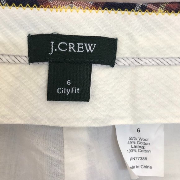 J. CREW - Plaid City Fit Bermuda Shorts SZ 6 Wool Blend London - Picture 7 of 10